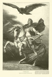 Giulio Cesare a cavallo con un