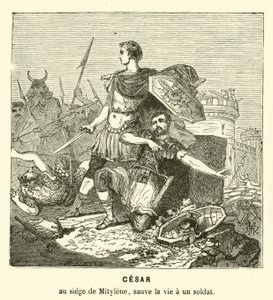 Giulio Cesare salva la vita di un soldato durante l