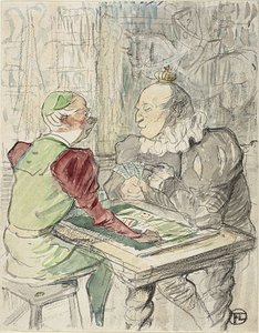 Il gioco delle carte del re, copia, dopo il 1895 da Henri de (after) Toulouse Lautrec