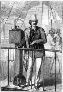 Illustrazione del libro "Dalla Terra alla Luna" di Jules Verne, edizione Hetzel