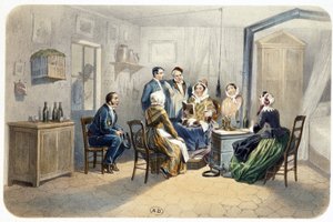 Veglia: "Una lettura alla porta" di de Montaut (portineria), XIX secolo da Henri de Montaut