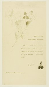 Invito per i coniugi Alexandre Natanson da Henri de Toulouse-Lautrec