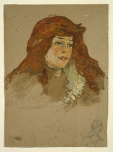 Mme Lili Grenier (recto); Paesaggio con Chiesa (verso) da Henri de Toulouse-Lautrec
