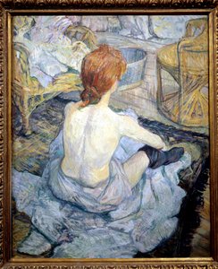 Rossa (La toilette). Dipinto di Henri de Toulouse-Lautrec da Henri de Toulouse Lautrec