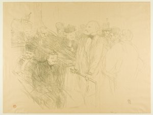Il processo Arton, Ribot testimonia (seconda lastra) da Henri de Toulouse-Lautrec