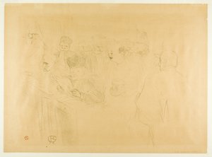 Il processo Lebaudy, Mademoiselle Marsy che testimonia da Henri de Toulouse-Lautrec