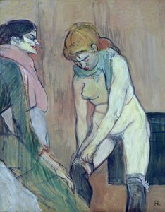 Donna che si mette la calza da Henri de Toulouse Lautrec