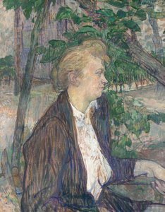 Donna seduta in un giardino da Henri de Toulouse Lautrec