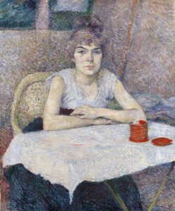 Giovane donna a un tavolo da Henri de Toulouse Lautrec