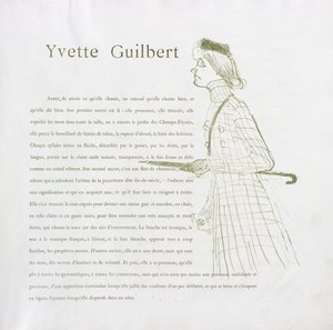Yvette Guilbert - Serie Francese: N. 1 da Henri de Toulouse-Lautrec