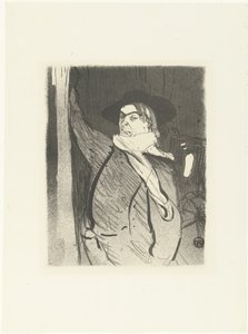 Ritratto del cantante e cabarettista Aristide Bruant da Henri de Toulouse Lautrec (signed by artist)