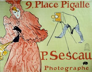 Pubblicità per il fotografo P. Sescau, 9 Place Pigalle a Montmartre da Henri de Toulouse Lautrec