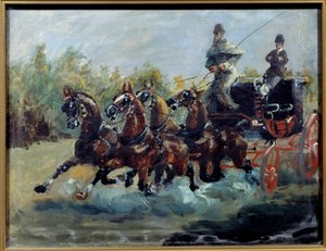 Alphonse di Tolosa Lautrec che guida la sua carrozza postale