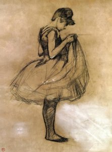 Ballerina che aggiusta il suo costume da Henri de Toulouse Lautrec