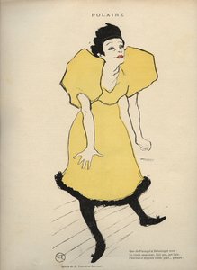 Disegno di Henri de Toulouse Lautrec che rappresenta "Polar" (La chanteuse Polaire) in Le Rire - Journal humoristique pubblicato il sabato - n°16 del 23 febbraio 1895 da Henri de Toulouse Lautrec