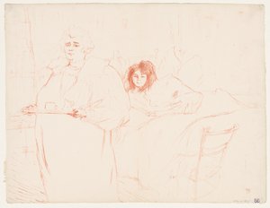 Elles: Donna che porta un vassoio, Mme. Baron e Mlle. Popo, 1896 da Henri de Toulouse Lautrec