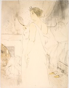 Donna con specchio, lo specchio a mano da Henri de Toulouse Lautrec