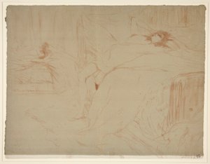 Donna sdraiata sulla schiena, stanchezza, dalla serie Elles da Henri de Toulouse Lautrec