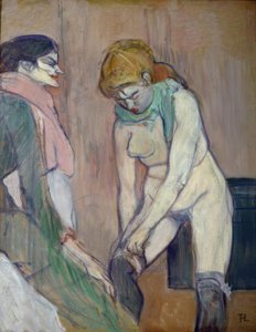 Donna che tira la calza da Henri de Toulouse Lautrec