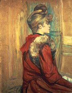 Ragazza con una stola di pelliccia, Mademoiselle Jeanne Fontaine, 1891 da Henri de Toulouse Lautrec