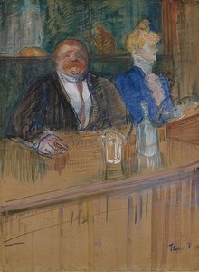 Al caffè. Il patrono e la cassiera clorotica. (Au café: le patron et la caissière chlorotique). 1898 da Henri de Toulouse Lautrec
