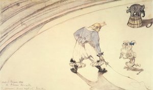 Al circo: Il clown Footit con cane barboncino ed elefante da Henri de Toulouse Lautrec
