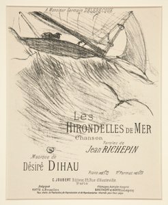 LES HIRONDELLES DE MER - Copertina per composizione musicale stampata (poesia di Richepin musicata da Dihau)