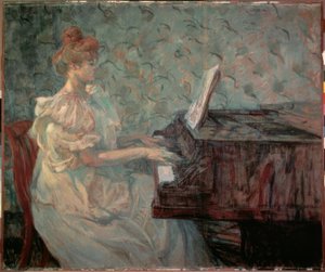 Misia Natanson al pianoforte da Henri de Toulouse Lautrec