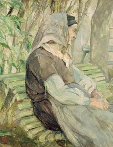 Vecchia donna seduta su una panchina a Celeyran da Henri de Toulouse Lautrec