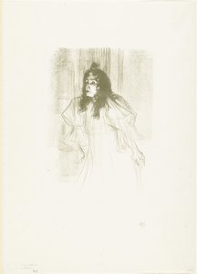 Ritratto della cantante May Belfort con capelli sciolti da Henri de Toulouse Lautrec