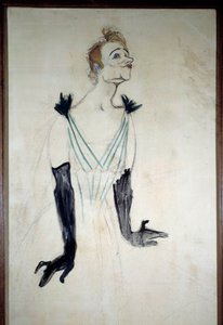 Ritratto della cantante Yvette Guilbert (1867-1944). Disegno a carboncino di Henri de Toulouse-Lautrec (1894), Albi, Museo Toulouse-Lautrec