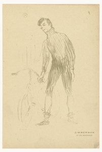 Ritratto del ciclista Albert Zimmerman e della sua bicicletta da Henri de Toulouse Lautrec