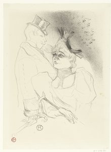 Ritratto della cantante Marcelle Lender e del comico Louis Bouchenez o il Barone durante una performance (Mademoiselle Lender et Baron) da Henri de Toulouse Lautrec