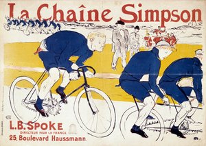 Poster per le catene di biciclette Simpson. Illustrazione di Henri de Toulouse Lautrec (Toulouse-Lautrec) (1864-1901). XIX secolo. Parigi, biblioteca delle arti decorative da Henri de Toulouse Lautrec