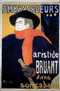 Poster per lo spettacolo di Aristide Bruant (1851-1925), cantautore francese. 