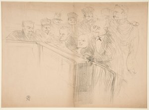 Il processo Arton, prima tavola da Henri de Toulouse Lautrec