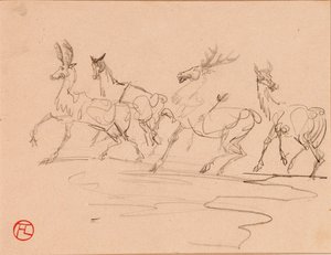 Cervi e cerve da Henri de Toulouse Lautrec
