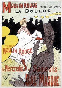 Manifesto di Toulouse Lautrec per Moulin Rouge e La Goulue