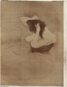 Donna che si pettina—La Coiffure, tavola sette da Elles