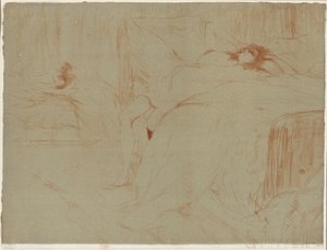 Donna sdraiata sulla schiena, Lassitudine, tavola dieci da Elles da Henri de Toulouse Lautrec