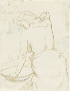 Donna che si lava—La toilette, tavola cinque da Elles da Henri de Toulouse Lautrec