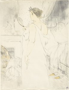 Donna allo specchio—Specchio in mano, tavola sei da Elles da Henri de Toulouse Lautrec
