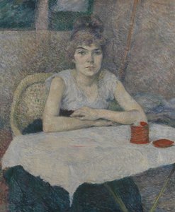 Giovane donna a un tavolo da Henri de Toulouse Lautrec