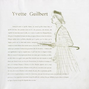 Yvette Guilbert - Serie Francese: N. 1 da Henri de Toulouse Lautrec