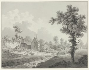 Paesaggio con mulino ad acqua su un ruscello da Henricus Josephus Antonissen