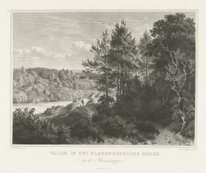 Veduta di una valle nel parco Klarenbeek vicino ad Arnhem da Henricus Wilhelmus Couwenberg