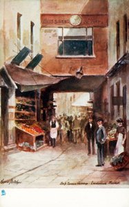 Vecchia Londra: Passaggio della Taverna della Nave, Mercato di Leadenhall da Henrie Pitcher