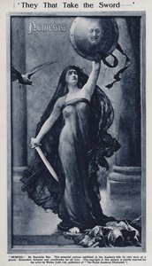 Nemesi, vignetta sulla sconfitta del Kaiser Guglielmo II e della Germania nella Prima Guerra Mondiale esposta alla Royal Academy da Henrietta (after) Rae