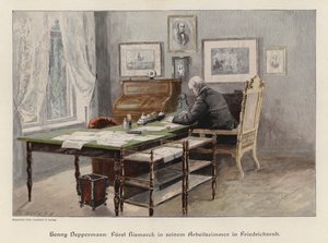 Otto von Bismarck nel suo studio a Friedrichsruh, Germania da Henriette Deppermann