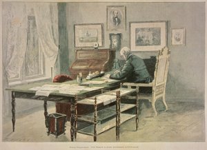 Il principe Bismarck nel suo studio a Friedrichsruh, c.1890 da Henriette Deppermann